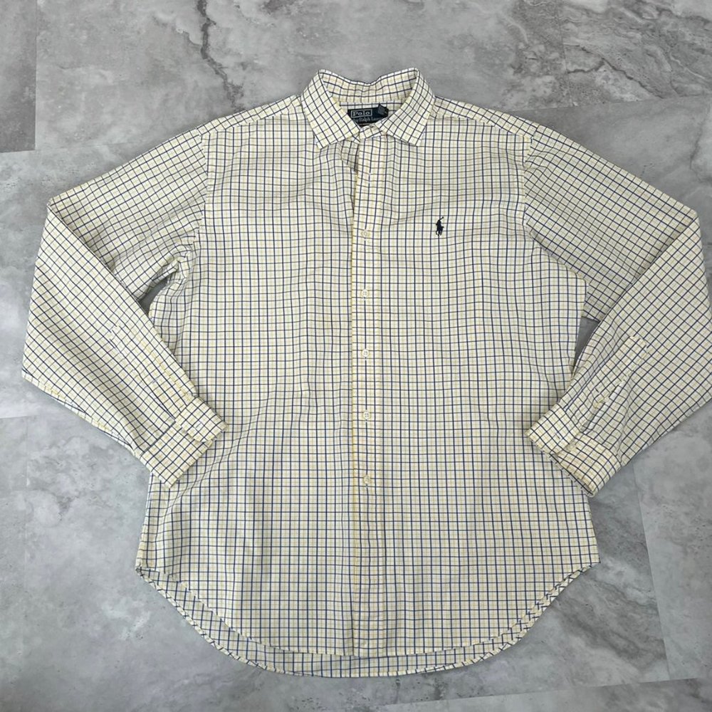 Polo by Ralph Lauren Westerton Classic Fit Size Large L‎ Yellow Plaid